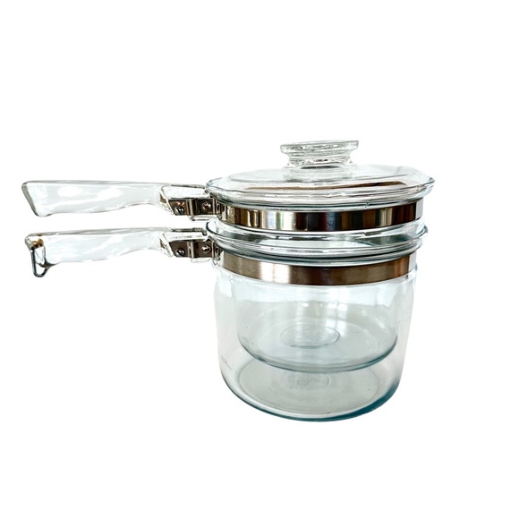 Pyrex Kitchen Vintage Pyrex Clear Glass Double Boiler With Original